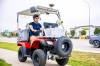 NIC ADAM / FREE PRESS
                                Field tech Kenneth Morrison drives one of the city’s new sidewalk surface testing vehicles next to Pembina Highway on Friday.