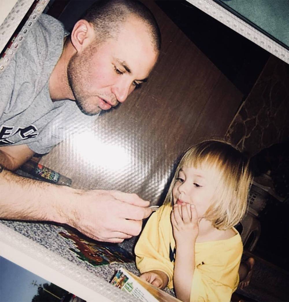 SUPPLIED
Malia Davis as a child with her father Corporal Paul James Davis.