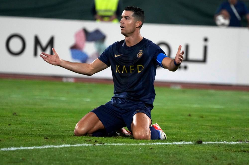 VAHID SALEMI / THE ASSOCIATED PRESS FILES
Cristiano Ronaldo could be wondering where the fans are as he plays for Al Nassr in the Saudi Pro League.