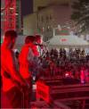 Canadian alt-rock group the Arkells were filmed by an unauthorized drone during a performance at the Burt Block Party on Aug. 23, 2024. (Screenshots taken from a video on X)