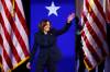 Gabrielle Lurie / San Francisco Chronicle via AP
                                Democratic presidential nominee U.S. Vice-President Kamala Harris waves during the Democratic National Convention on Aug. 22 in Chicago, Ill.