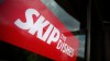 JOHN WOODS / WINNIPEG FREE PRESS
Signs of Skip The Dishes, the food delivery service, stick to restaurant windows in Winnipeg Monday, July 30, 2018. The service provided is having labour issues.