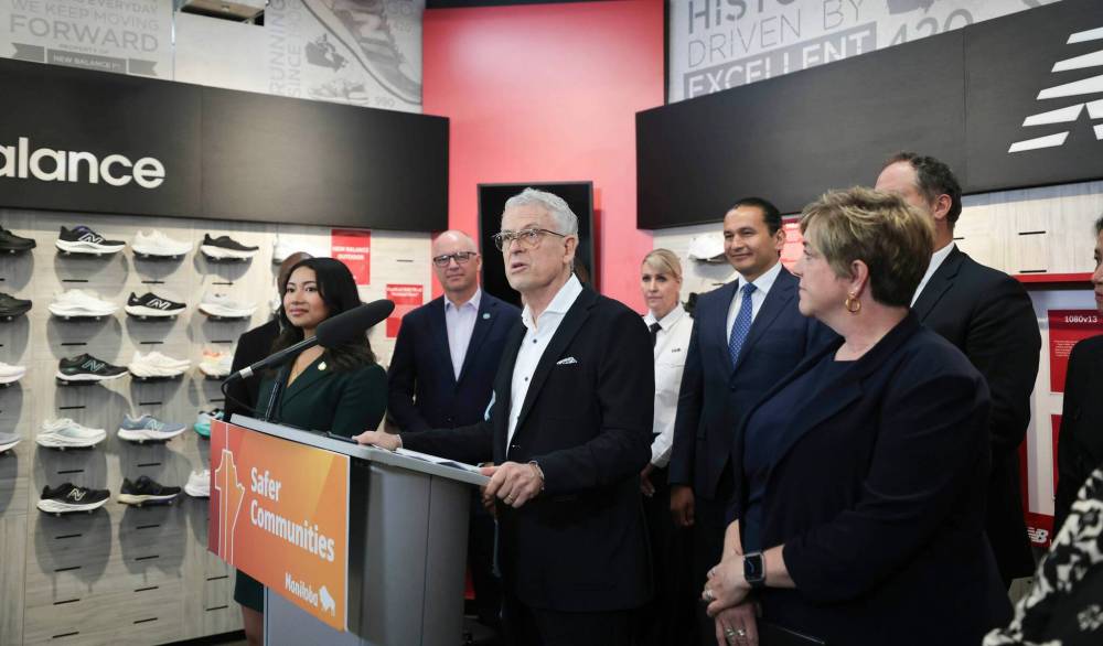 Ruth Bonneville / Free Press
Brian Scharfstein, owner of Canadian Footwear, said the retail crime initiative has made ‘a tremendous difference.’