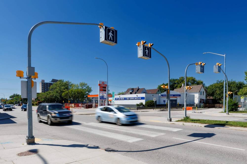 MIKE DEAL / FREE PRESS
The crosswalk at Isabel Street and Alexander Avenue. Viafara is urging the city to make several changes to make core-area intersections safer.