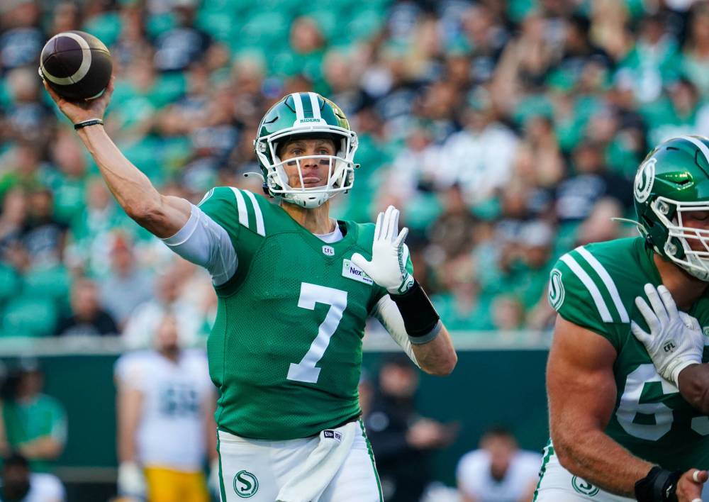 HEYWOOD YU / THE CANADIAN PRESS FILES
Quarterback Trevor Harris, who returned to the lineup from a knee injury two weeks ago, says the time is now for the Roughriders emerge from their recent funk.