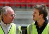 FILE - England's manager Sven Goran Eriksson, left, and captain David Beckham of Real Madrid, right, take part in a tour at Wembley stadium, in London, Tuesday May 23, 2006. Eriksson the Swedish soccer manager who spent five years as England’s first ever foreign-born coach, has died. He was 76, it was announced on Monday, Aug. 26, 2024. (AP Photo/Lefteris Pitarakis, File)