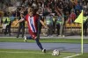 Norway's Martin Odegaard makes a corner kick during the UEFA Nations League soccer match between Kazakhstan and Norway at Ortalyk Stadium in Almaty, Kazakhstan, Friday, Sept. 6, 2024. (AP Photo/Alikhan Sariyev)