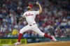 Philadelphia Phillies' Cristopher Sánchez throws during the fifth inning of a baseball game against the Tampa Bay Rays, Monday, Sept. 9, 2024, in Philadelphia. (AP Photo/Derik Hamilton)