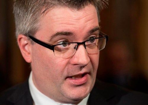 New Brunswick Public Safety Minister Kris Austin speaks to media at the legislature in Fredericton, N.B., on Tuesday, March 10, 2020. Officials with New Brunswick's Justice Department say they have made the largest-ever seizure of illegal cannabis in Atlantic Canada. THE CANADIAN PRESS/Stephen MacGillivray