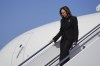 Democratic presidential nominee Vice President Kamala Harris arrives on Air Force Two at Joint Base Andrews, Md., Wednesday, Sept. 11, 2024. Harris is traveling to the Pentagon in Washington to participate in a ceremony marking the anniversary of the Sept. 11 attacks. (AP Photo/Stephanie Scarbrough)