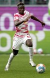 FILE - Leipzig's Amadou Haidara plays the ball during the German Bundesliga soccer match between VfL Wolfsburg and RB Leipzig in Wolfsburg, Germany, Aug. 29, 2021. (AP Photo/Michael Sohn, file)