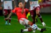 FILE - Hugo Mallo of Brazil's Internacional battles for the ball during a Copa Libertadores semifinal second leg soccer match at Beira Rio stadium in Porto Alegre, Brazil, Wednesday, Oct. 4, 2023. (AP Photo/Andre Penner, File)
