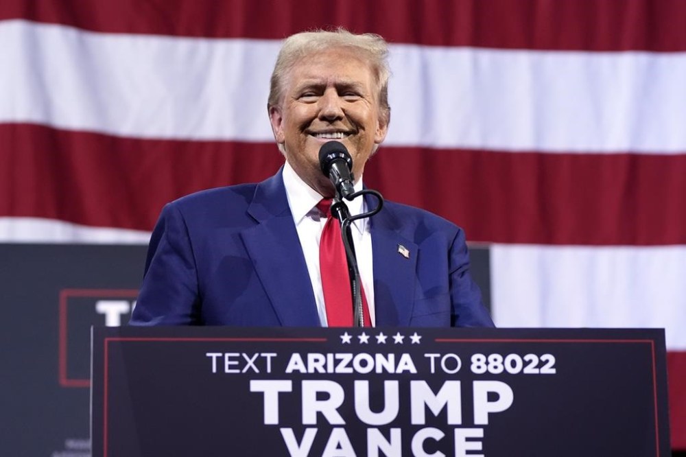 Republican presidential nominee former President Donald Trump speaks during a campaign event at the Linda Ronstadt Music Hall, Thursday, Sept.12, 2024, in Tucson, Ariz. (AP Photo/Alex Brandon)