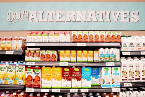 Dairy alternatives are displayed for sale at a store in Ottawa on Friday, Sept. 13, 2024. When it comes to plant-based food, Canadians have never had so many options — and nowhere is that choice more abundantly clear than in the milk section of the dairy aisle. THE CANADIAN PRESS/Sean Kilpatrick