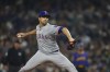 Texas Rangers' Jacob deGrom delivers against the Seattle Mariners during a baseball game Friday, Sept. 13, 2024, in Seattle. (Dean Rutz/The Seattle Times via AP)