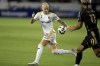 Los Angeles Galaxy forward Marco Reus, left, controls the ball against Los Angeles FC midfielder Timothy Tillman during the first half of an MLS soccer match Saturday, Sept. 14, 2024, in Carson, Calif. (AP Photo/Ryan Sun)