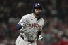 Houston Astros designated hitter Yordan Alvarez runs the bases after hitting a home run during the fifth inning of a baseball game against the Los Angeles Angels in Anaheim, Calif., Saturday, Sept. 14, 2024. Jose Altuve also scored. (AP Photo/Ashley Landis)