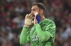 PSG's goalkeeper Gianluigi Donnarumma during the French League 1 soccer match between Lille and Paris Saint-Germain, in Villeneuve-d'Ascq, France, Sunday, Sept. 1, 2024. (AP Photo/Matthieu Mirville)