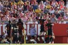 Barcelona's Lamine Yamal, right, celebrates with his teammates after scoring his side's second goal during the Spanish La Liga soccer match between Girona and Barcelona at the Montilivi stadium in Girona, Spain, Sunday, Sept. 15, 2024. (AP Photo/Joan Monfort)