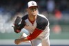 Washington Nationals starting pitcher MacKenzie Gore follows through during the first inning of a baseball game against the Miami Marlins at Nationals Park, Sunday, Sept. 15, 2024, in Washington. (AP Photo/John McDonnell)