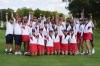 United States players poses for photographs after the United States won the Solheim Cup golf tournament against Europe at the Robert Trent Jones Golf Club, Sunday, Sept. 15, 2024, in Gainesville, Va. (AP Photo/Matt York)