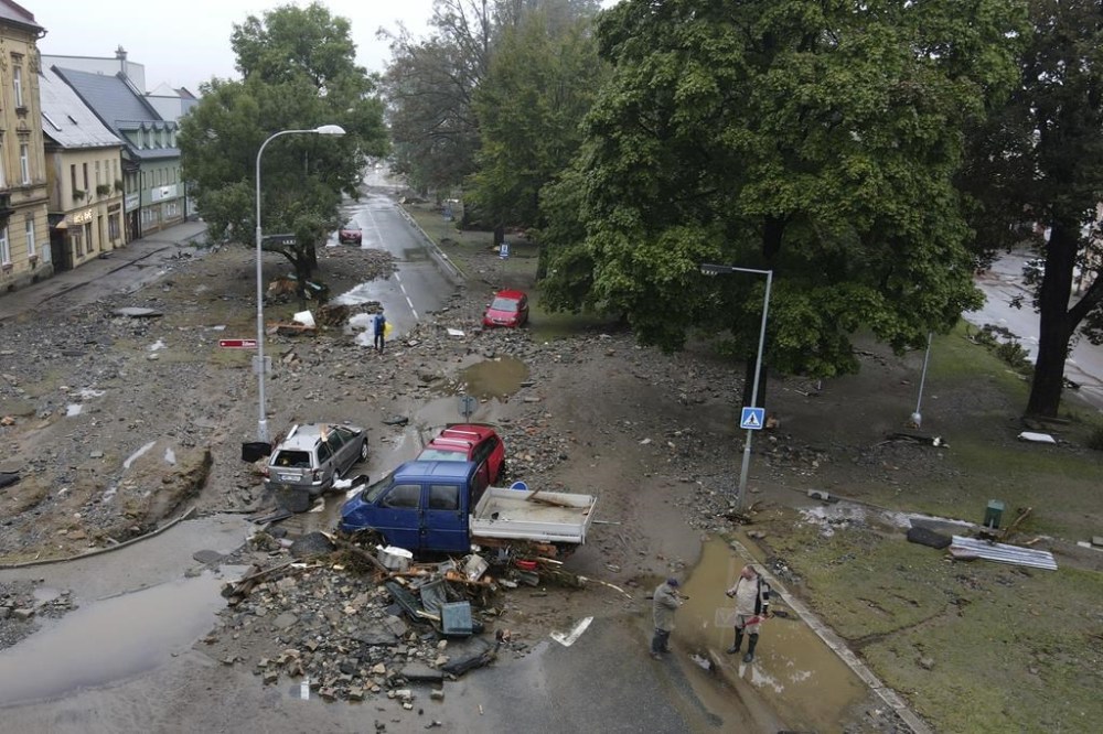 A view of the damage done by recent floods in Jesenik, Czech Republic, Monday, Sept. 16, 2024. (AP Photo/Petr David Josek)