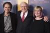 FILE - Peter Buffett, left, Warren Buffett, center, and Susie Buffett attend the world premiere screening of HBO's 