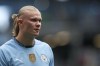 Manchester City's Erling Haaland looks during the English Premier League soccer match between Manchester City and Brentford at the Etihad Stadium in Manchester, England, Saturday, Sept. 14, 2024. (AP Photo/Scott Heppel)