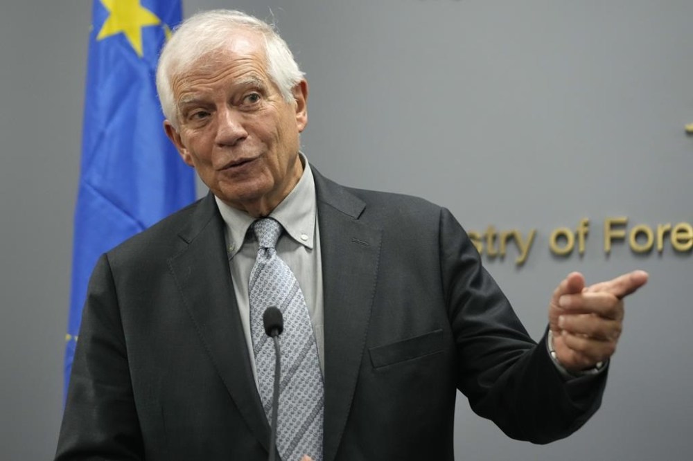 European Union foreign policy chief Josep Borrell, speaks during a joint press conference with the Lebanese Foreign Minister Abdallah Bouhabib, in Beirut, Lebanon, Thursday, Sept. 12, 2024. (AP Photo/Hussein Malla)