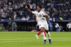 Real Madrid's Endrick celebrates after scoring his side's third goal during the Champions League opening phase soccer match between Real Madrid and VfB Stuttgart at the Santiago Bernabeu stadium, in Madrid, Tuesday, Sept. 17, 2024. Real Madrid won 3-1. (AP Photo/Manu Fernandez)