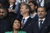 FILE - UEFA's deputy general secretary Kevin Lamour, centre, looks on as he stands next to UEFA President Aleksander Ceferin, right, prior to the start of a Group F match between Turkey and Georgia at the Euro 2024 soccer tournament in Dortmund, Germany, Tuesday, June 18, 2024. Kevin Lamour will join FIFA as chief operating officer on Nov. 1, soccer's world body told staff on Wednesday, Sept, 18, 2024, in an email seen by The Associated Press. (AP Photo/Alessandra Tarantino, File)