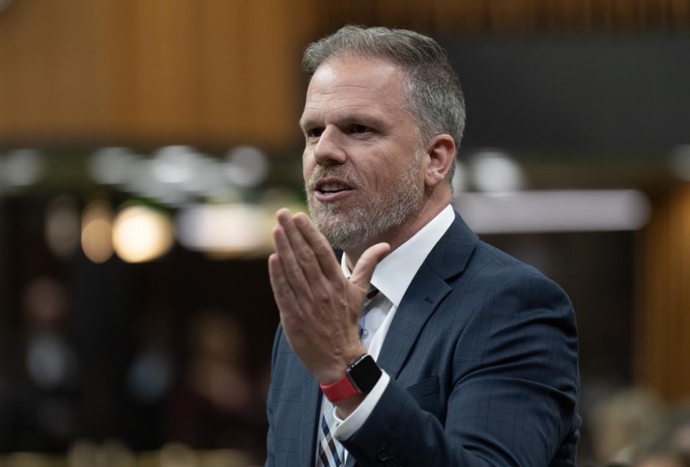 Health Minister Mark Holland rises during Question Period, in Ottawa, Monday, Sept. 16, 2024. Health Minister Mark Holland is urging Senators not to tweak the pharmacare bill he carefully negotiated with the NDP earlier this year.THE CANADIAN PRESS/Adrian Wyld
