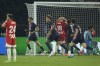 PSG players celebrate after a goal during the Champions League opening phase soccer match between Paris Saint-Germain and Girona at the Parc des Princes stadium in Paris, France, Wednesday, Sept. 18, 2024. (AP Photo/Christophe Ena)