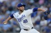 Kansas City Royals starting pitcher Alec Marsh throws during the first inning of a baseball game against the Detroit Tigers Wednesday, Sept. 18, 2024, in Kansas City, Mo. (AP Photo/Charlie Riedel)