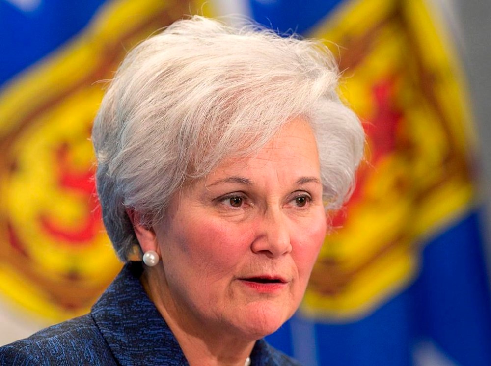 Myra Freeman fields a question at a news conference in Halifax on Feb. 19. The new head of a committee tasked with monitoring police and government action on recommendations from the inquiry into the 2020 Nova Scotia mass killing says she’s pleased with progress made so far. THE CANADIAN PRESS/Andrew Vaughan