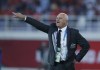 FILE - Australia's head coach Graham Arnold directs his players during the AFC Asian Cup group B soccer match against Syria at the Khalifa bin Zayed Stadium in Al Ain, United Arab Emirates, Jan. 15, 2019. (AP Photo/Hassan Ammar, File)