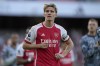 FILE - Arsenal's Martin Odegaard reacts at the end of the English Premier League soccer match between Arsenal and Everton at the Emirates stadium in London, Sunday, May 19, 2024. (AP Photo/Alastair Grant, File)