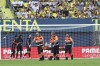 Barcelona's goalkeeper Marc-Andre ter Stegen is removed from the pitch on a stretcher after picking up an injury during a Spanish La Liga soccer match against Villarreal at the La Cerámica stadium in Villarreal, Spain, Sunday, Sept. 22, 2024. (AP Photo/Alberto Saiz)