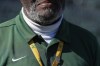Charles Riley wears a pin for the more than 25 years of working for the Oakland Athletics, Saturday, Sept. 21, 2024, in Oakland, Calif. (AP Photo/Godofredo A. Vásquez)