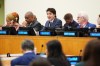 Prime Minister Justin Trudeau takes part in a meeting with an advisory group on Haiti at the United Nations headquarters on Monday, Sept. 23, 2024. THE CANADIAN PRESS/Sean Kilpatrick