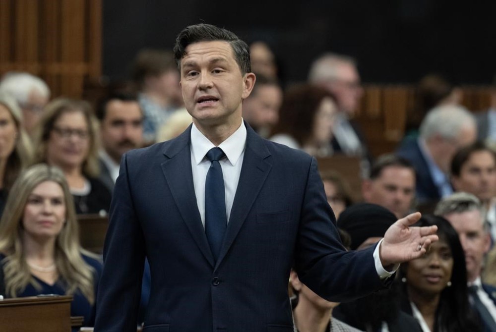 Conservative Leader Pierre Poilievre rises during Question Period, in Ottawa, Monday, Sept. 16, 2024. THE CANADIAN PRESS/Adrian Wyld