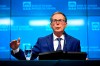Bank of Canada Governor Tiff Macklem participates in a news conference on the bank's interest rate announcement, in Ottawa, on Wednesday, Sept. 4, 2024. Macklem says he is pleased that inflation has fallen to two per cent, but the Bank of Canada now has to 