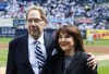 FILE 0 New York Yankees broadcasters John Sterling and Suzyn Waldman pose during a retirement ceremony for Sterling before a baseball game against the Tampa Bay Rays at Yankee Stadium in New York, Saturday, April 20, 2024. (AP Photo/Noah K. Murray, File)