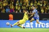 Glimt's Kasper Høgh, left, scores his side's opening goal during the Europa League opening phase soccer match between Bodø/Glimt and Porto, at the Aspmyra stadium, in Bodo, Norway, Wednesday, Sept. 25, 2024. (Mats Torbergsen/NTB Scanpix via AP)