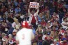 A fan cheers for Philadelphia Phillies' Bryce Harper during the eighth inning of a baseball game against the Chicago Cubs, Wednesday, Sept. 25, 2024, in Philadelphia. (AP Photo/Matt Slocum)