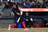 Toronto Blue Jays' Ernie Clement (28) hits an RBI single in the fourth inning of an MLB baseball game against the Boston Red Sox in Toronto on Wednesday, Sept. 25, 2024. THE CANADIAN PRESS/Jon Blacker