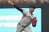 Miami Marlins starting pitcher Edward Cabrera throws against the Minnesota Twins during the first inning of a baseball game, Wednesday, Sept. 25, 2024, in Minneapolis. (AP Photo/Craig Lassig)