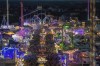 View of the Oktoberfest festival grounds from the tower of St. Paul's Church in Munich, Germany, Saturday, Sept. 21, 2024. The Oktoberfest runs through Oct. 6, 2024. (Stefan Puchner/dpa via AP)