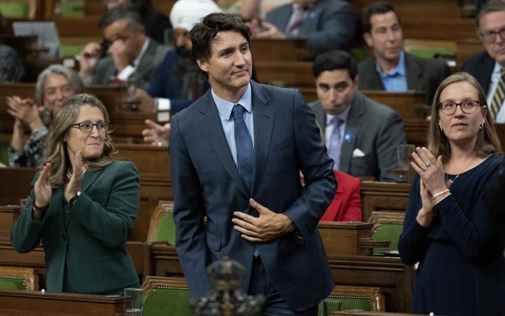 Prime Minister Justin Trudeau rises to vote against an opposition motion on confidence in the government following Question Period, Wednesday, September 25, 2024 in Ottawa. THE CANADIAN PRESS/Adrian Wyld