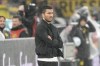 Dortmund's head coach Nuri Sahin stands by the touchline during the German Bundesliga soccer match between Borussia Dortmund and VfL Bochum at Westfalenstadion in Dortmund, Germany, Friday, Sept. 27, 2024. (AP PhotoMartin Meissner)